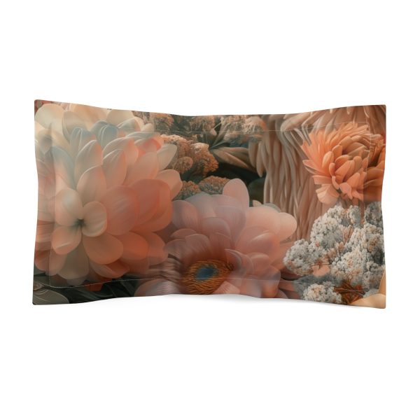 Lustrous Peach Baroque Floral 02 - Microfiber Pillow Sham - Image 2