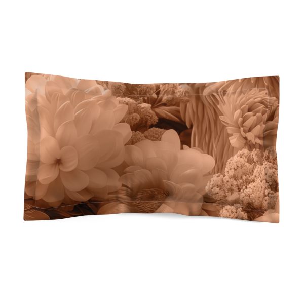 Lustrous Peach Fuzz Tone Baroque Floral 02 - Microfiber Pillow Sham - Image 2