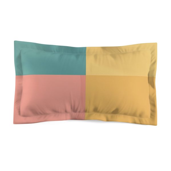 Soft Geometric Pyramid 03 in Honey Yellow Tone - Microfiber Pillow Sham - Image 2