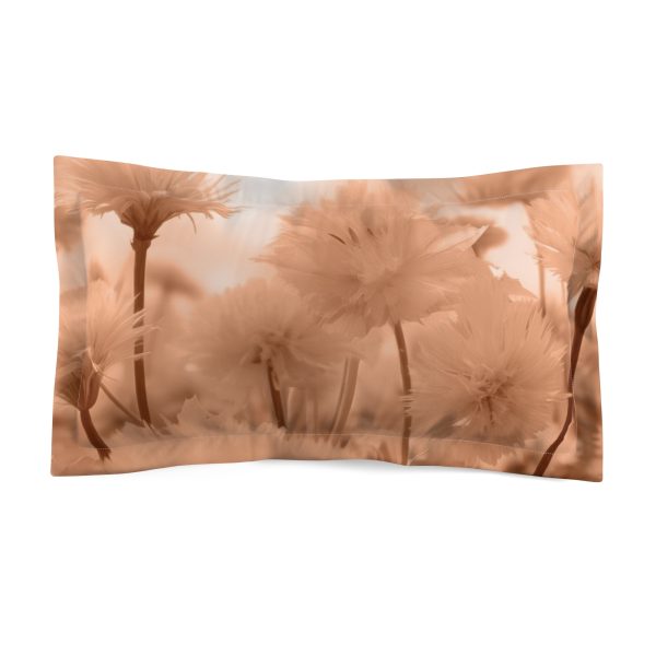 Fuzzy Dandelion Fantasy in Peach Fuzz Tone - Microfiber Pillow Sham - Image 2