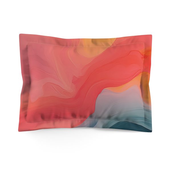 Aqueous Expression in Navy and Peachy Pastels 04 - Microfiber Pillow Sham