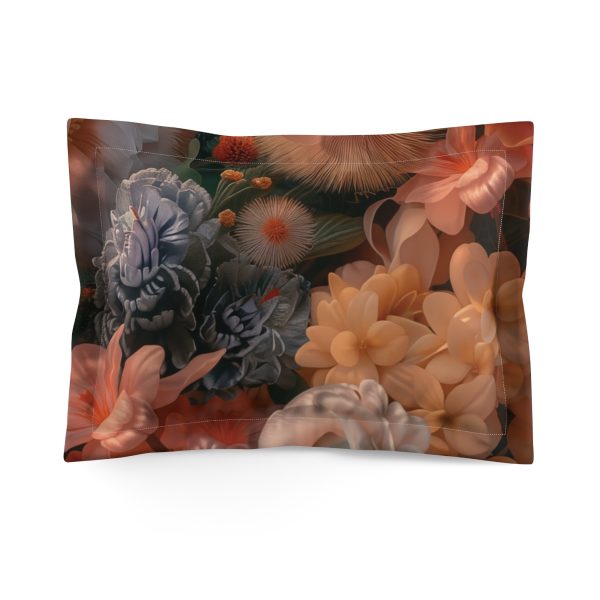 Lustrous Peach Baroque Floral 01 - Microfiber Pillow Sham