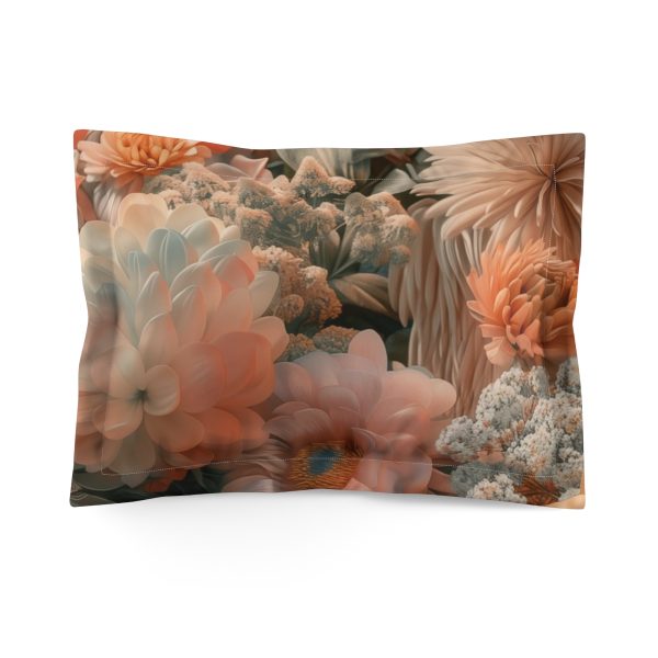 Lustrous Peach Baroque Floral 02 - Microfiber Pillow Sham