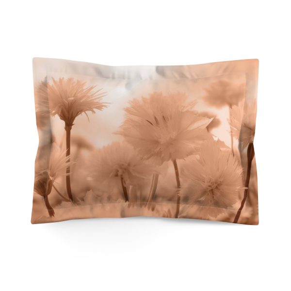 Fuzzy Dandelion Fantasy in Peach Fuzz Tone - Microfiber Pillow Sham