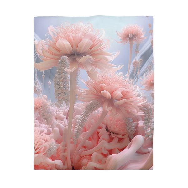 Foamy Floral Fusion 01 - Microfiber Duvet Cover - Image 4