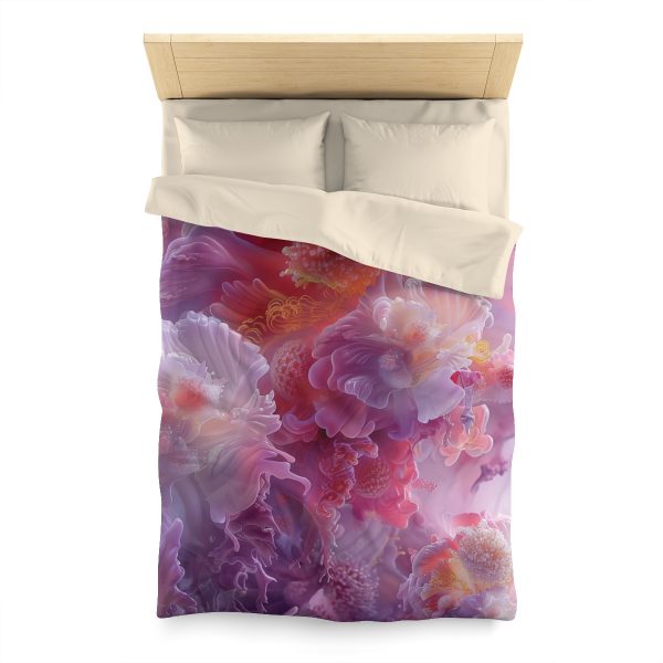 Floral Nebula 05 - Microfiber Duvet Cover - Image 5