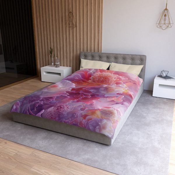 Floral Nebula 05 - Microfiber Duvet Cover - Image 6