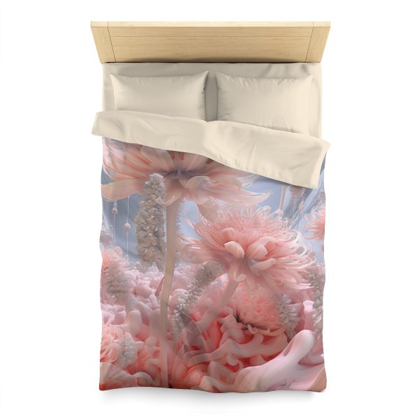 Foamy Floral Fusion 01 - Microfiber Duvet Cover - Image 5