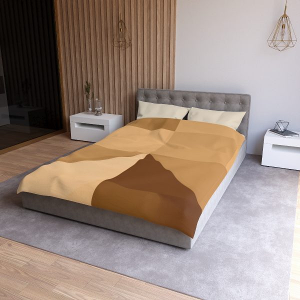 Soft Geometric Pyramid 01 in Honey Yellow Tone - Microfiber Duvet Cover - Image 6