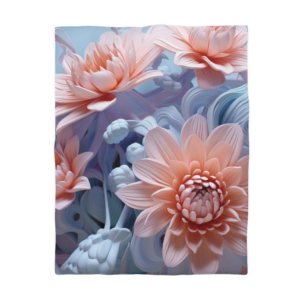 Foamy Floral Fusion 02 - Microfiber Duvet Cover - Image 4