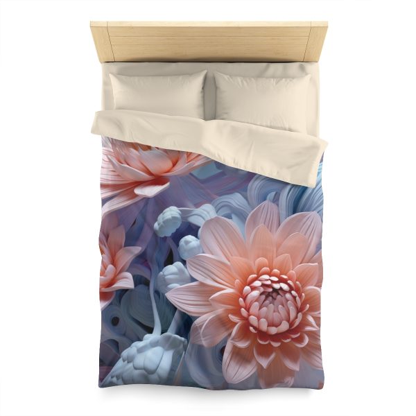 Foamy Floral Fusion 02 - Microfiber Duvet Cover - Image 5