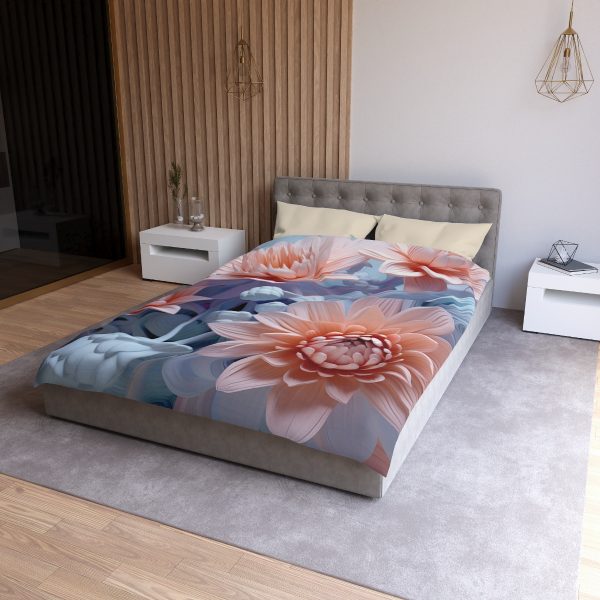 Foamy Floral Fusion 02 - Microfiber Duvet Cover - Image 6