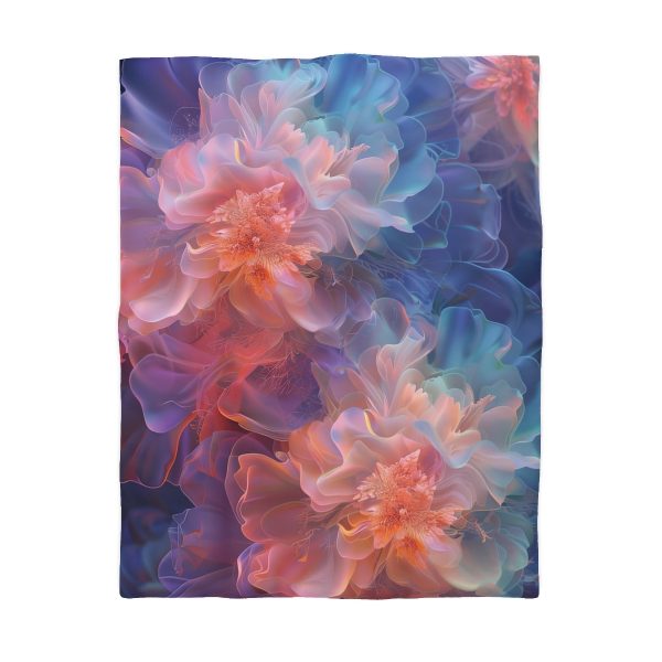 Floral Nebula 09 - Microfiber Duvet Cover - Image 4