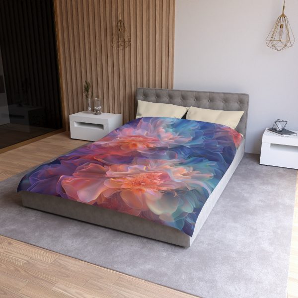 Floral Nebula 09 - Microfiber Duvet Cover - Image 6