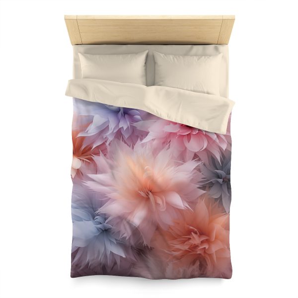 Pastel Palette Fantasy Feather Puffs - Microfiber Duvet Cover - Image 5