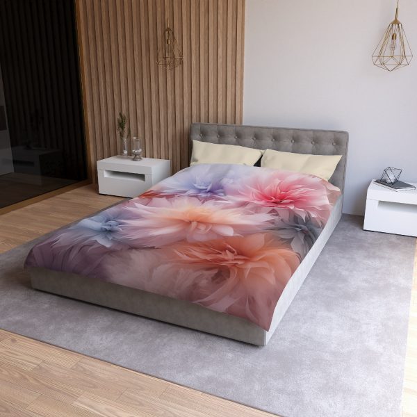 Pastel Palette Fantasy Feather Puffs - Microfiber Duvet Cover - Image 6