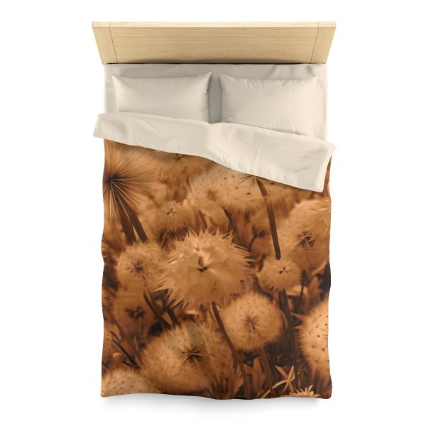 Dandelion Dream in Sunkissed Peach - Microfiber Duvet Cover - Image 5