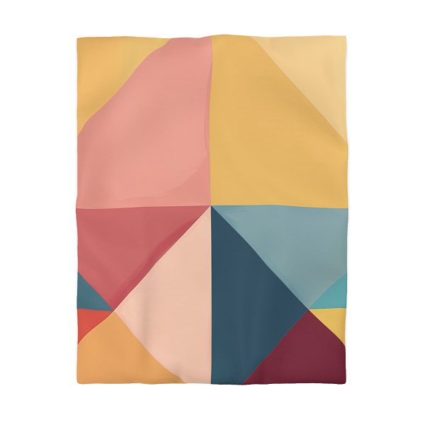 Soft Geometric Pyramid 03 - Microfiber Duvet Cover - Image 4