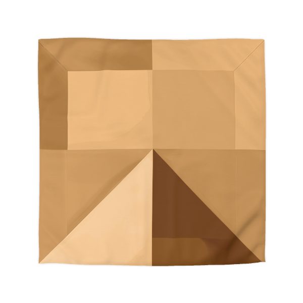 Soft Geometric Pyramid 01 in Honey Yellow Tone - Microfiber Duvet Cover - Image 16