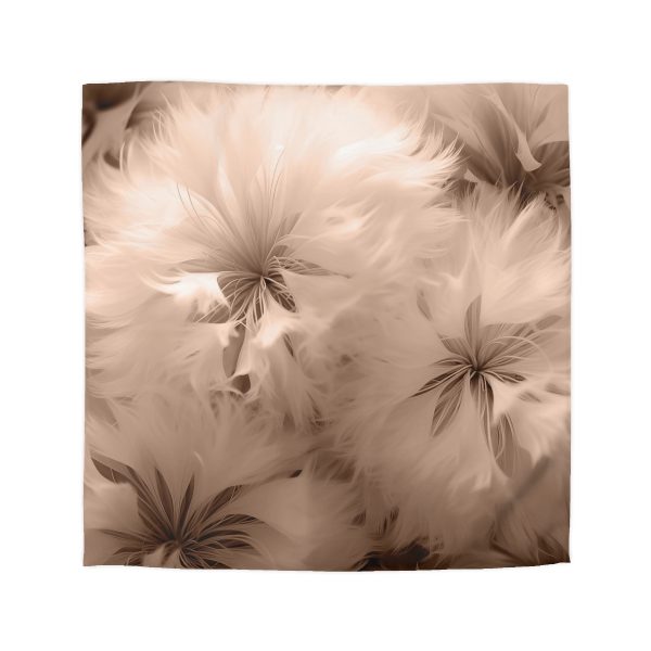 Soft Fantasy Feather Puffs in Peach Puree Tone - Microfiber Duvet Cover - Image 16