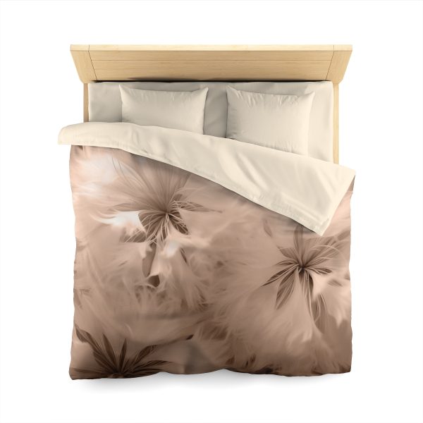 Soft Fantasy Feather Puffs in Peach Puree Tone - Microfiber Duvet Cover - Image 17