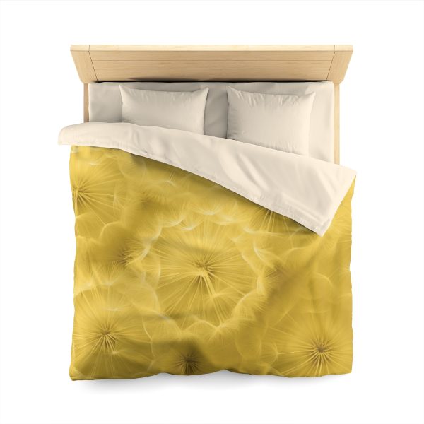 Dandelion Down Motif in Super Lemon Tone - Microfiber Duvet Cover - Image 17