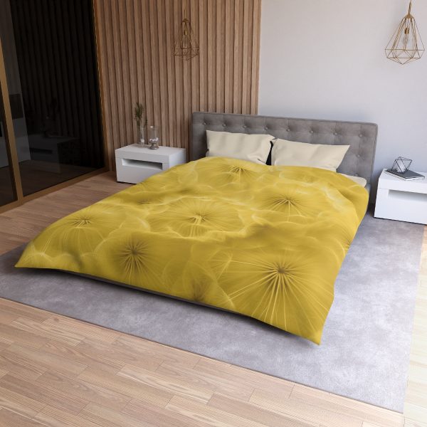 Dandelion Down Motif in Super Lemon Tone - Microfiber Duvet Cover - Image 18