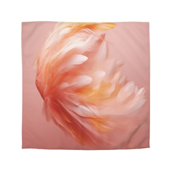 Lovely Fuzzy Feathers in Peach 02 - Microfiber Duvet Cover - Image 16