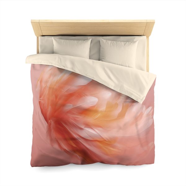 Lovely Fuzzy Feathers in Peach 02 - Microfiber Duvet Cover - Image 17