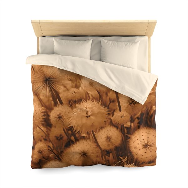 Dandelion Dream in Sunkissed Peach - Microfiber Duvet Cover - Image 17