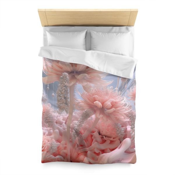 Foamy Floral Fusion 01 - Microfiber Duvet Cover - Image 8