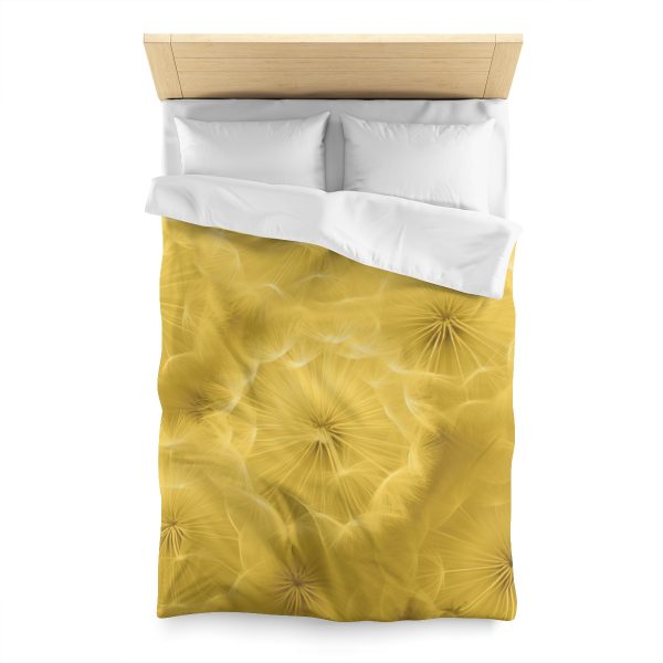 Dandelion Down Motif in Super Lemon Tone - Microfiber Duvet Cover - Image 8