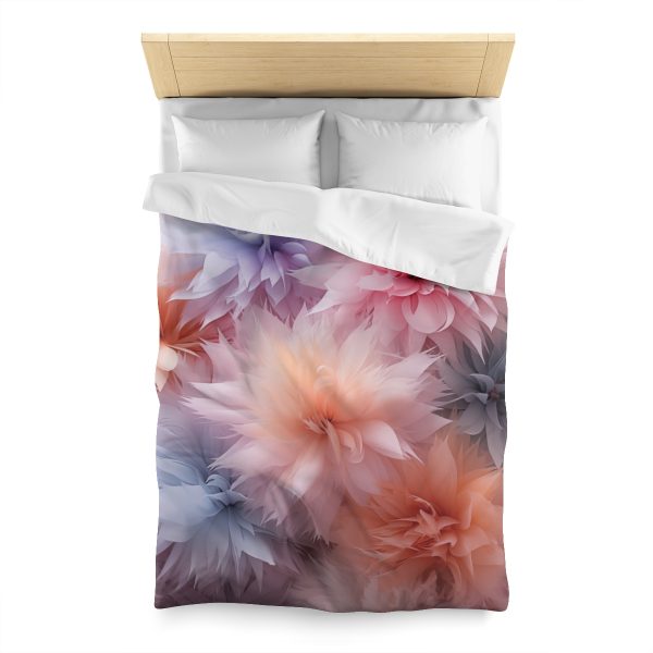 Pastel Palette Fantasy Feather Puffs - Microfiber Duvet Cover - Image 8