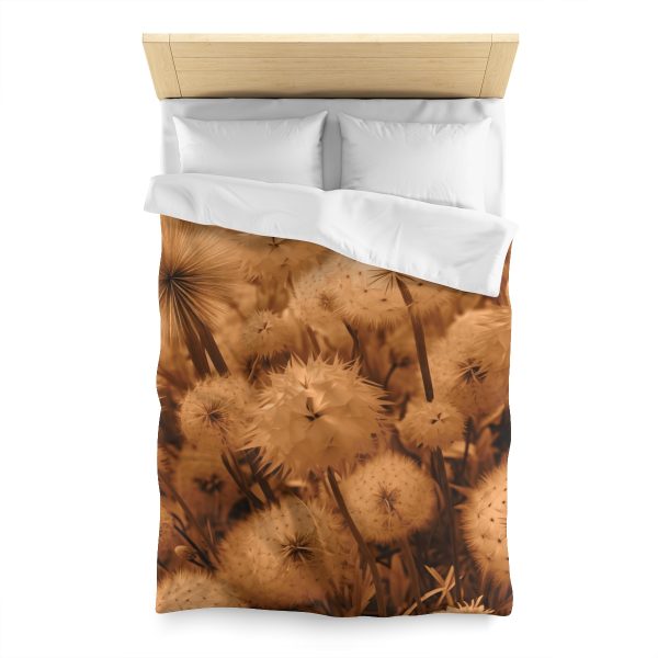 Dandelion Dream in Sunkissed Peach - Microfiber Duvet Cover - Image 8