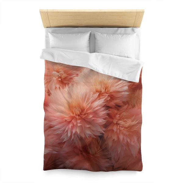 Lovely Fuzzy Buds in Peach 02 - Microfiber Duvet Cover - Image 8