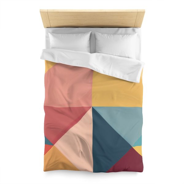 Soft Geometric Pyramid 03 - Microfiber Duvet Cover - Image 8