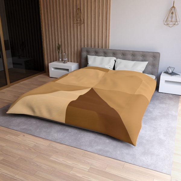 Soft Geometric Pyramid 01 in Honey Yellow Tone - Microfiber Duvet Cover - Image 21