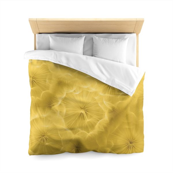 Dandelion Down Motif in Super Lemon Tone - Microfiber Duvet Cover - Image 20