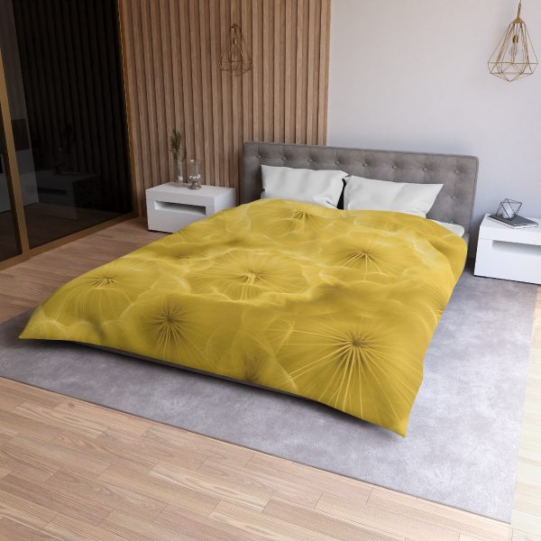 Dandelion Down Motif in Super Lemon Tone - Microfiber Duvet Cover - Image 21