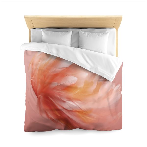 Lovely Fuzzy Feathers in Peach 02 - Microfiber Duvet Cover - Image 20