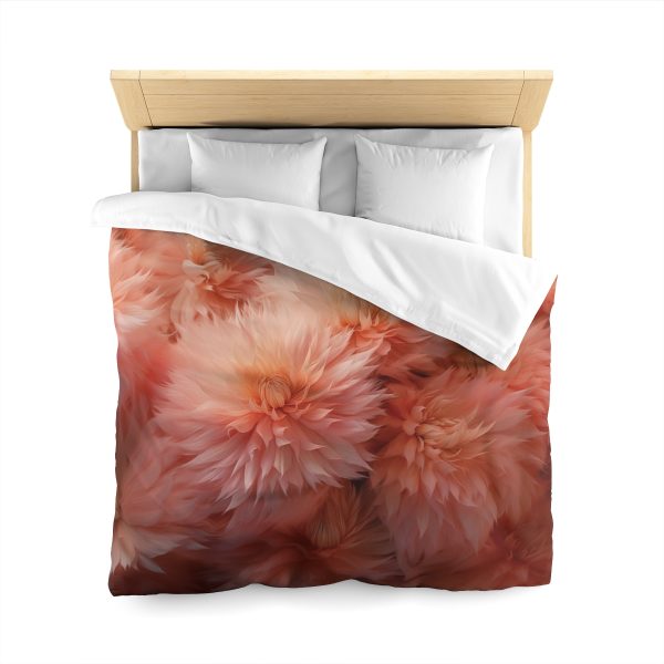 Lovely Fuzzy Buds in Peach 02 - Microfiber Duvet Cover - Image 2