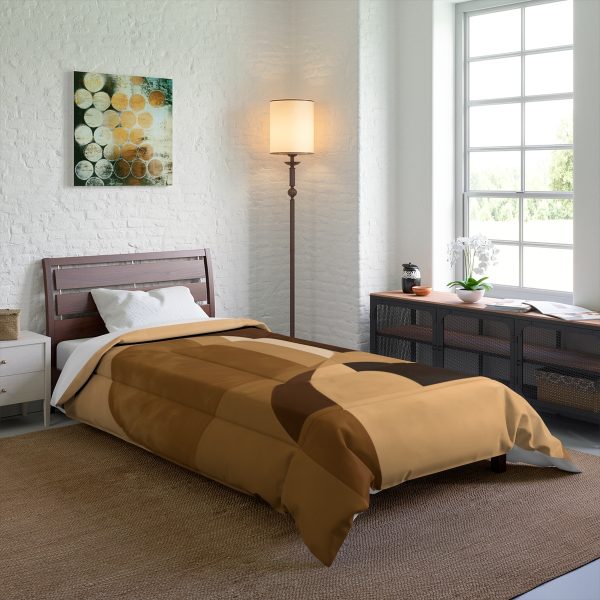 Soft Geometric Windows in Honey Yellow Tone - Comforter - Image 6