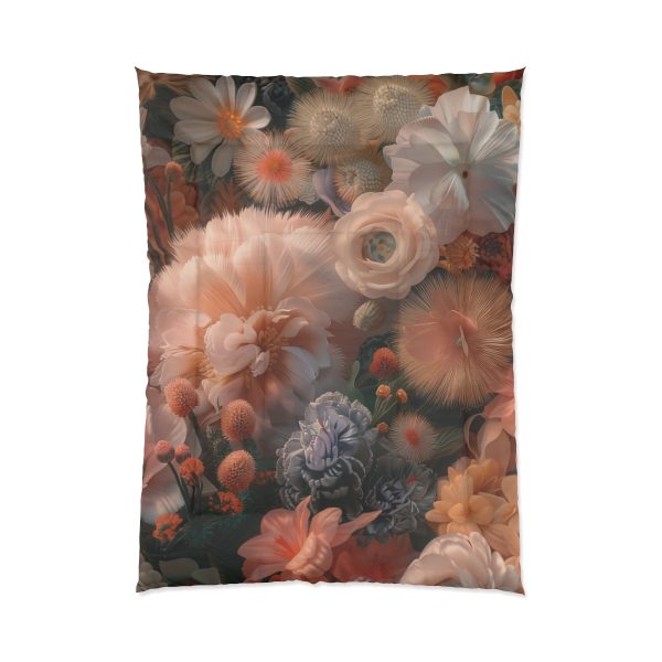 Lustrous Peach Baroque Floral 01 - Comforter - Image 5