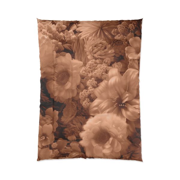 Lustrous Peach Fuzz Tone Baroque Floral 02 - Comforter - Image 5