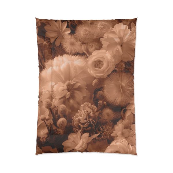 Lustrous Peach Fuzz Tone Baroque Floral 01 - Comforter - Image 5