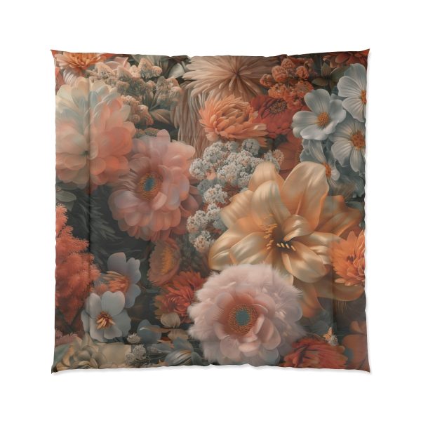 Lustrous Peach Baroque Floral 02 - Comforter