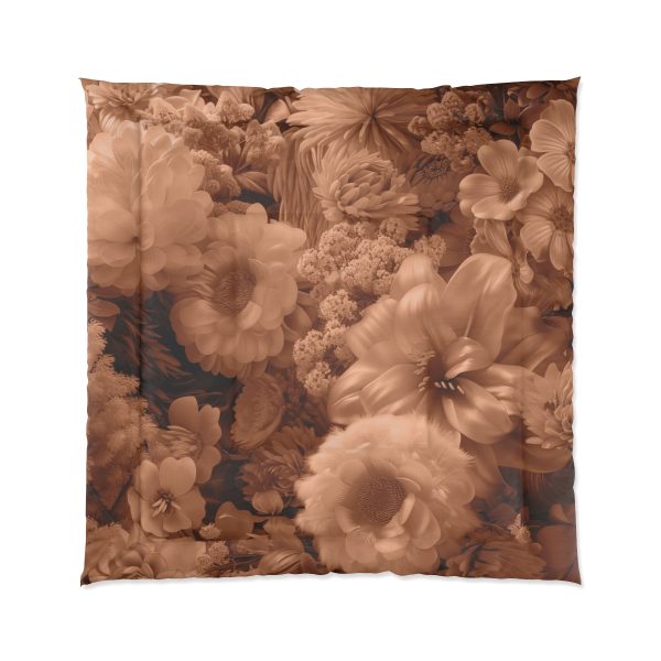 Lustrous Peach Fuzz Tone Baroque Floral 02 - Comforter