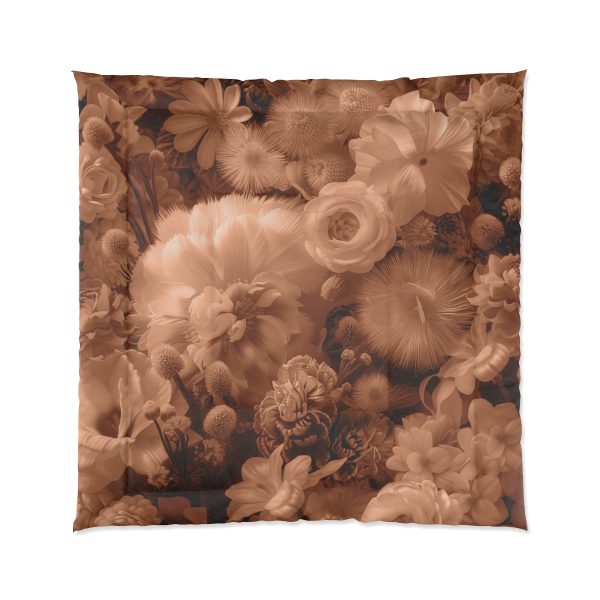 Lustrous Peach Fuzz Tone Baroque Floral 01 - Comforter