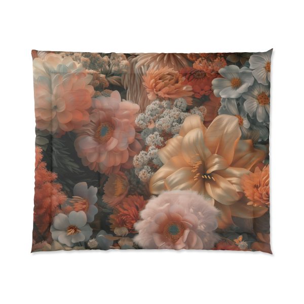 Lustrous Peach Baroque Floral 02 - Comforter - Image 7