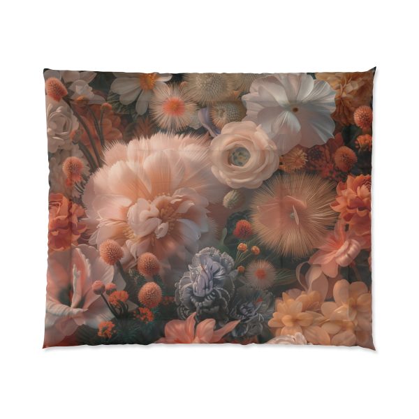 Lustrous Peach Baroque Floral 01 - Comforter - Image 7